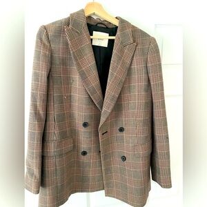 Classic Brown Plaid Blazer